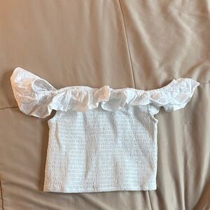 Wild Fable Juniors White Smocked Off-Shoulder Top XXS